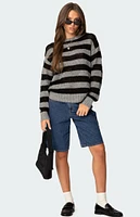 Edikted Light Knit Striped Sweater