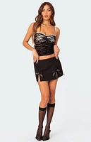 Edikted Eleanor Bra Detail Sheer Lace Tank Top