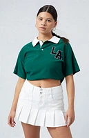 Pacsun Eco White Pleated Low Rise Denim Mini Skirt