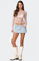 Edikted Lise Sheer Lace Top