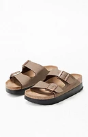 Birkenstock Women's Arizona Vegan Leather Platform Sandals Mocha