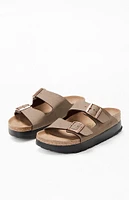 Birkenstock Women's Arizona Vegan Leather Platform Sandals Mocha