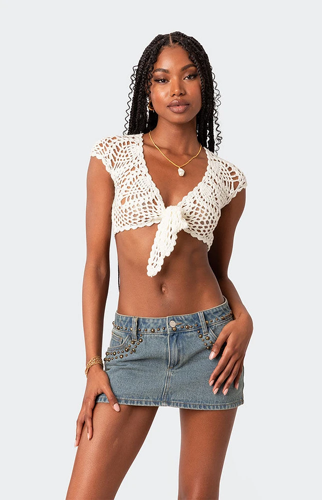 Rocco Tie Front Crochet Top