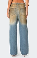 Edikted Muddy Washed Low Rise Jeans