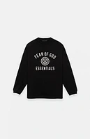 Fear of God Essentials Kids Black University Long Sleeve T-Shirt