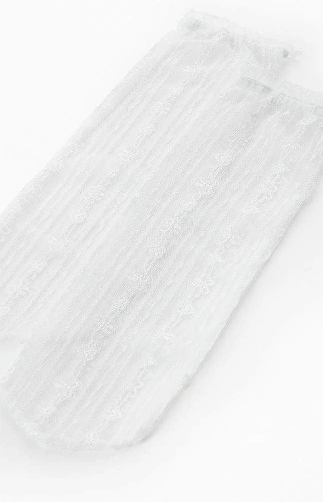 PacSun White Lace Crew Socks
