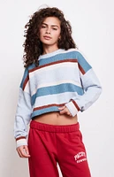 LA Hearts Marissa Striped Cozy Crew Neck Sweater