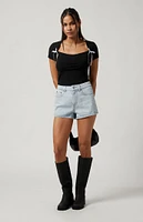 PacSun Light Indigo Denim Mom Shorts