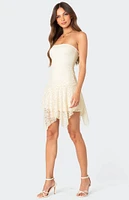 Edikted Sandia Asymmetric Lace Mini Dress