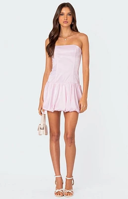 Edikted Bubble Skirt Satin Mini Dress
