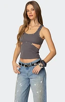 Edikted Imogen Cut Out Ribbed Tank Top