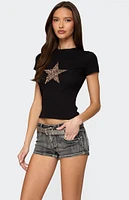 Edikted Narla Leopard Star T-Shirt