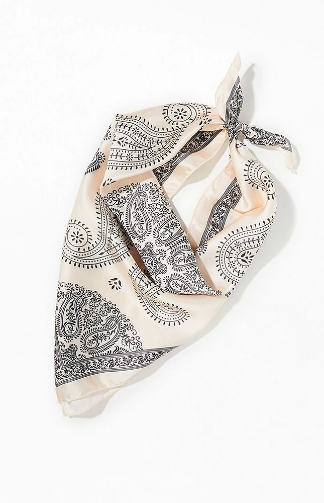 LA Hearts Ivory Tie Bandana Scarf