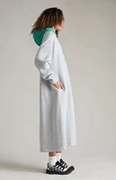 Fear of God Essentials Women's Light Heather Grey Mint Leaf Nylon Fleece Hooded Dress
