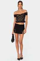 Edikted Addie Off Shoulder Lace Top