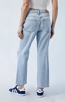 PacSun Eco Stretch Light Blue Ripped '90s Straight Leg Jeans