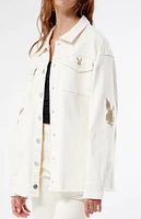 True Religion x Playboy Embroidered Oversized Trucker Jacket