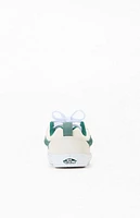 Vans Kids Off White & Green Knu Skool Shoes