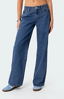 Edikted Raelynn Washed Low Rise Jeans