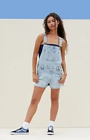 PacSun Light Indigo Denim Short Overalls