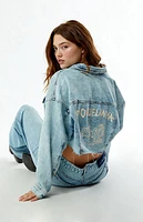 Outer Banks Poguelandia Cropped Denim Trucker Jacket