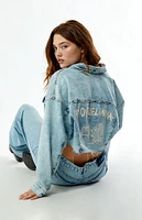 Outer Banks Poguelandia Cropped Denim Trucker Jacket