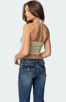 Edikted Asymmetric Lace Halter Top