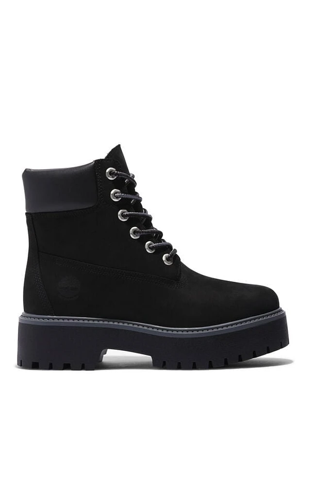 Timberland Women's Black Stone Street 6inch Lace-Up Waterproof Boots