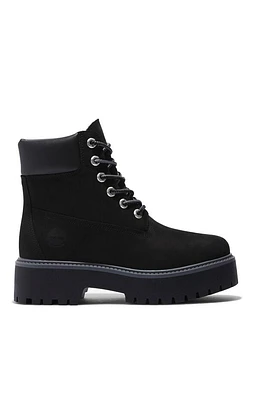 Timberland Women's Black Stone Street 6inch Lace-Up Waterproof Boots