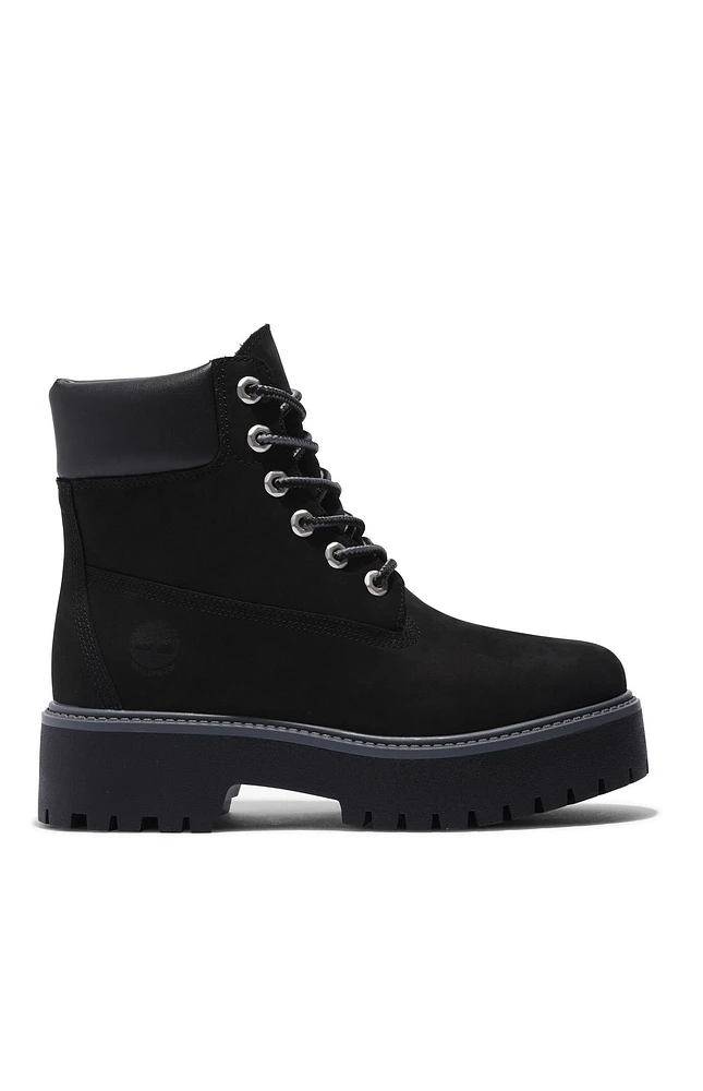 Timberland Women's Black Stone Street 6inch Lace-Up Waterproof Boots