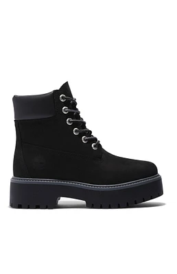 Timberland Women's Black Stone Street 6inch Lace-Up Waterproof Boots