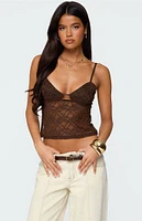 Edikted Sheer Lace Cut Out Tank Top