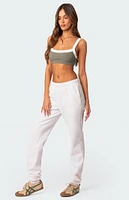 Edikted Sariah Contrast Ribbed Crop Top