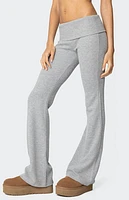 Edikted Sab Fold Over Waffle Knit Pants