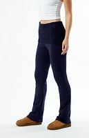 WEWOREWHAT Cable Knit Roll Over Pants