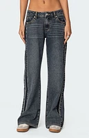 Edikted Contrast Panel Low Rise Jeans