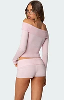 Edikted Jamie Fold Over Knit Top