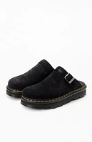 Dr Martens Black Zebzag Suede Slingback Platform Mules