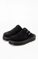 Dr Martens Black Zebzag Suede Slingback Platform Mules