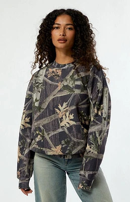 Pacsun Dark Camo Crew Neck Sweatshirt