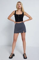 LA Hearts Dark Gray Slit Skort