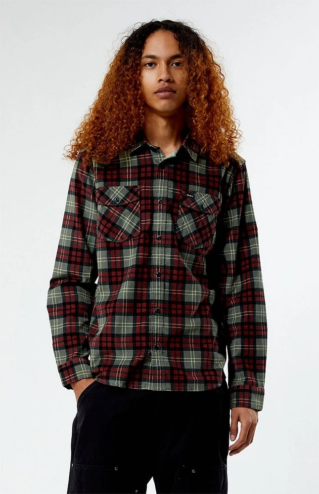 RVCA Freeman Cord Plaid Long Sleeve Shirt