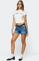 Edikted Scottie Low Rise Denim Shorts