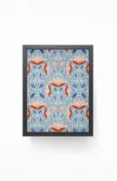Blue Multicolor Walnut Framed Mini Art Print
