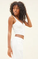 Beverly and Beck Demi Eyelet Ribbon Bow Tank Top