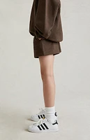 Kids Fear of God Essentials Heather Wood Sweat Shorts