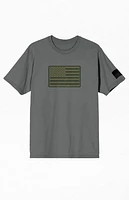 Gray America Straight & Wavy Flags T-Shirt