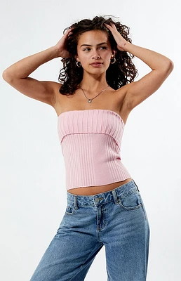 LA Hearts Florence Fold-Over Sweater Tube Top