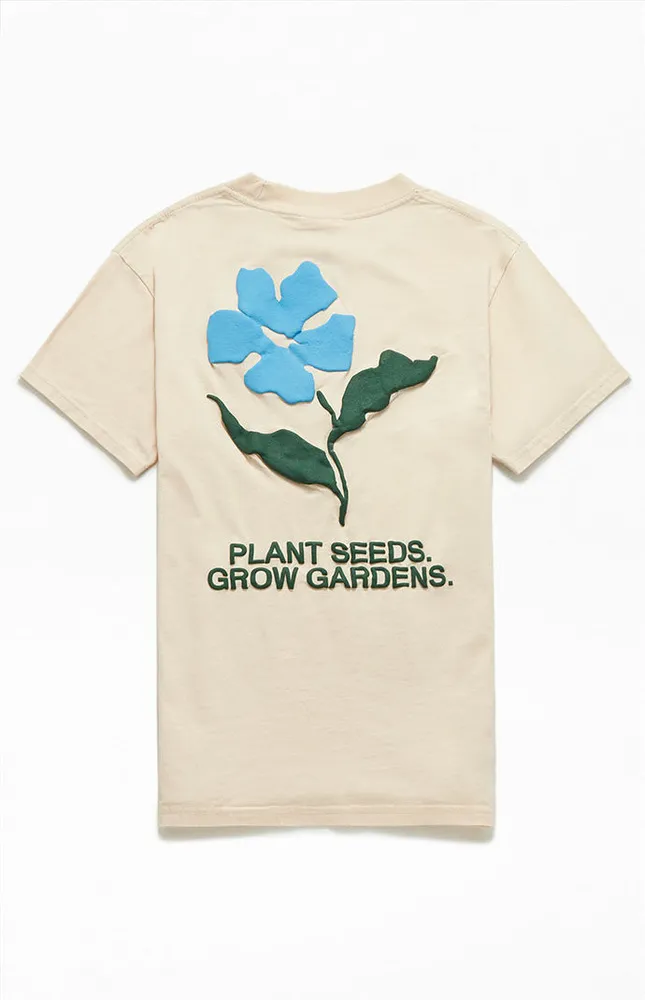Pacsun Flower Market T-Shirt in Cream - Size Small