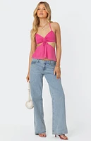 Edikted Duo Cutout Mesh Halter Top